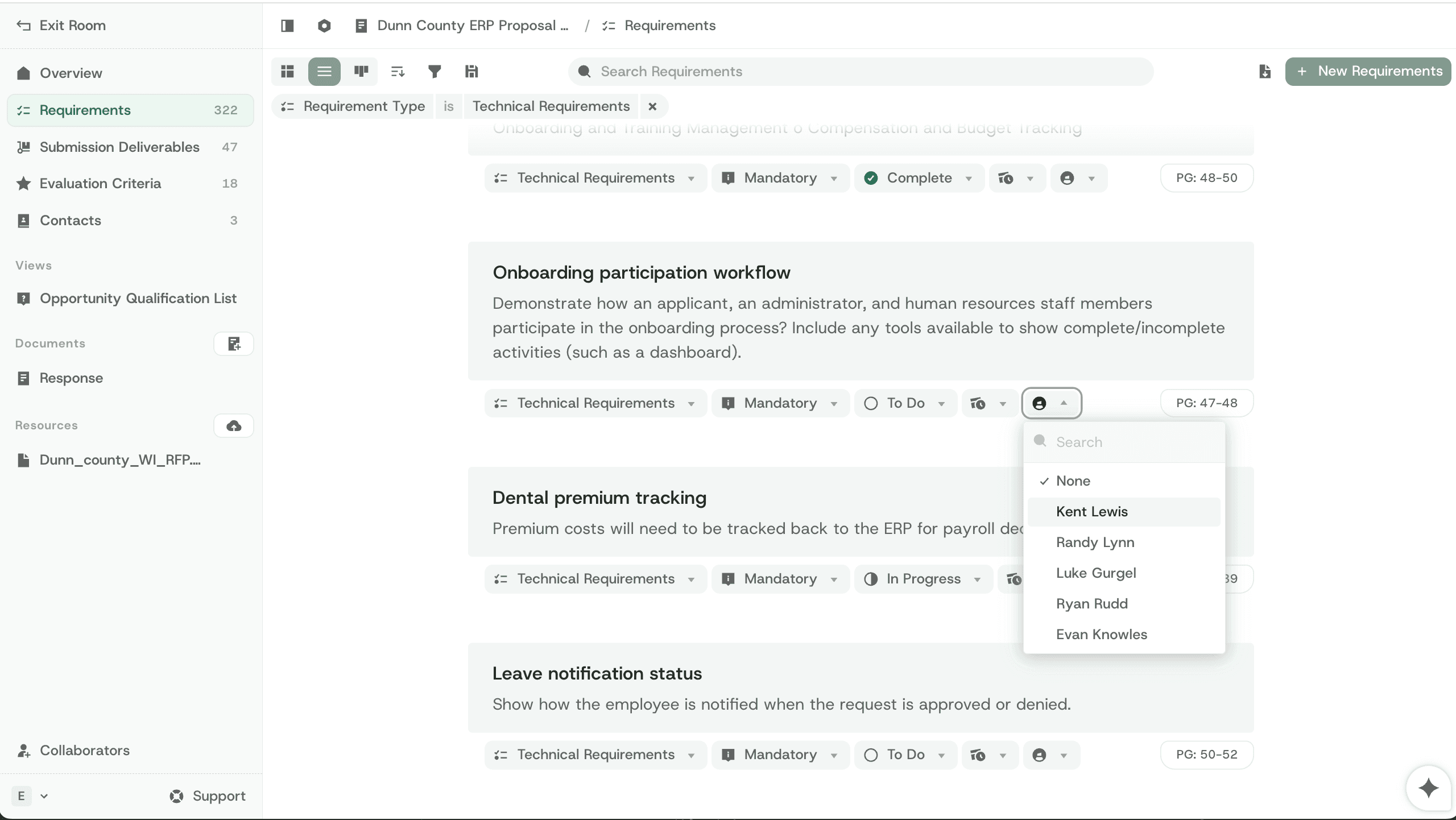 Assign deliverables, requirements, questions, and other tasks to your teammates.