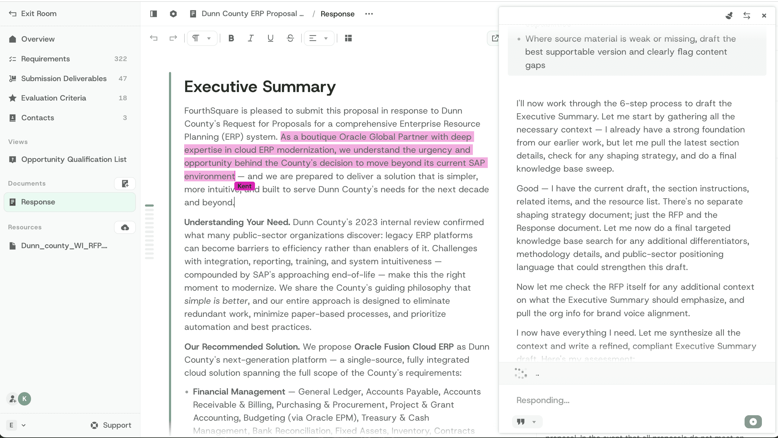 Collaborate seamlessly across proposal teams.