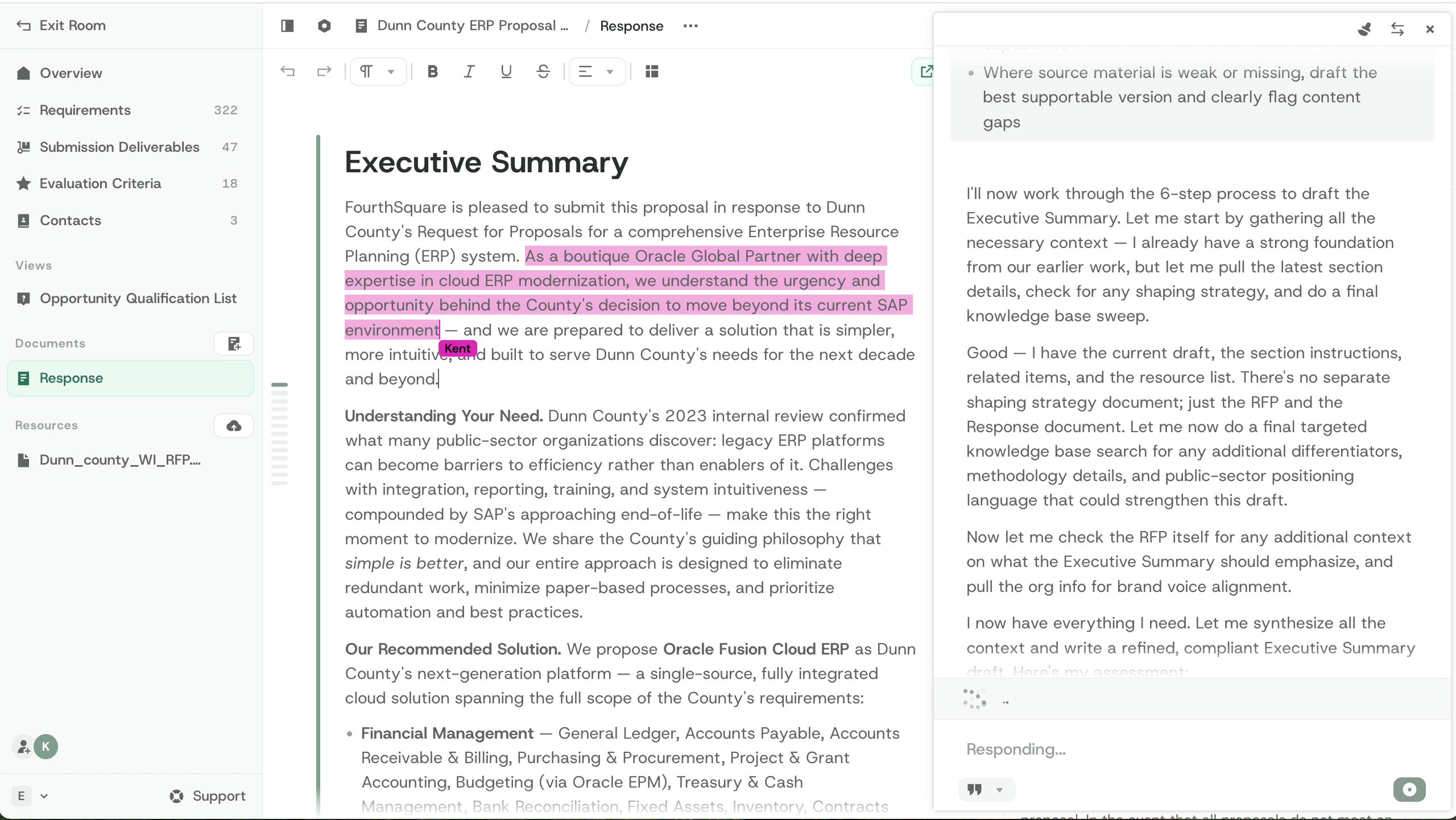 Collaborate seamlessly across proposal teams.